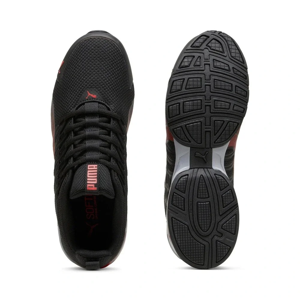Mens Size 11.5 - Puma Voltaic Evo Black/Red Running Shoes Sneakers 379601-08 NEW